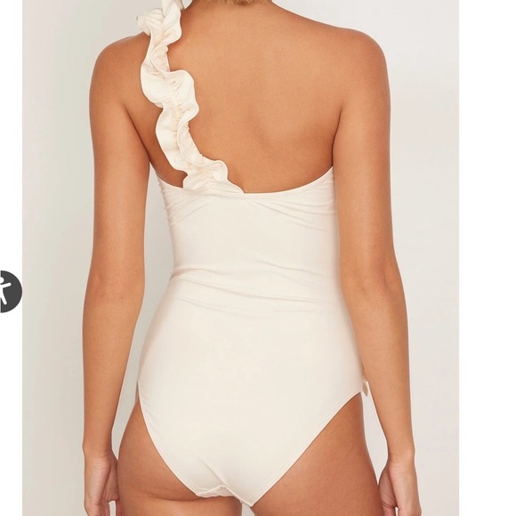 NWT ULLA JOHNSON Capri Maillot One Piece Swimsuit Cowrie Cream - Picture 2 of 7